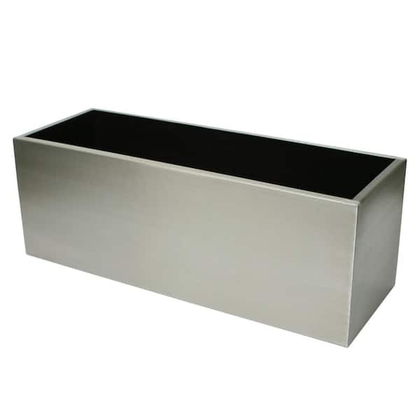 Algreen 28 in. L x 10 in. W x 10 in. H Stainless Steel Planter Trough Planter