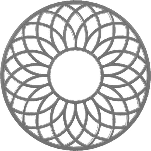 Ekena Millwork 28 in. O.D. x 9-5/8 in. I.D. x 3/4 in. P Cannes Architectural Grade PVC Pierced Ceiling Medallion