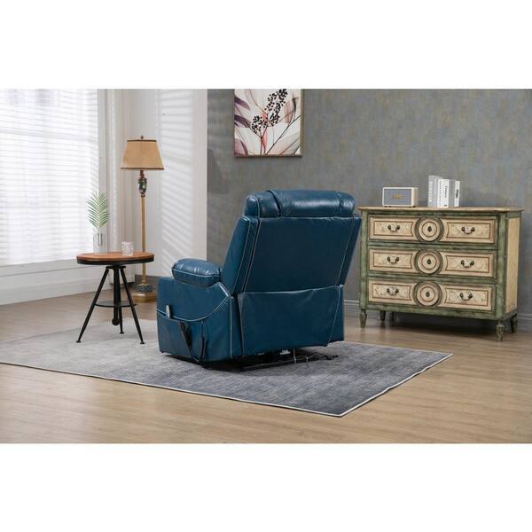 Z-joyee Blue Faux Leather Recliners Lift Chair Relax Sofa Chair