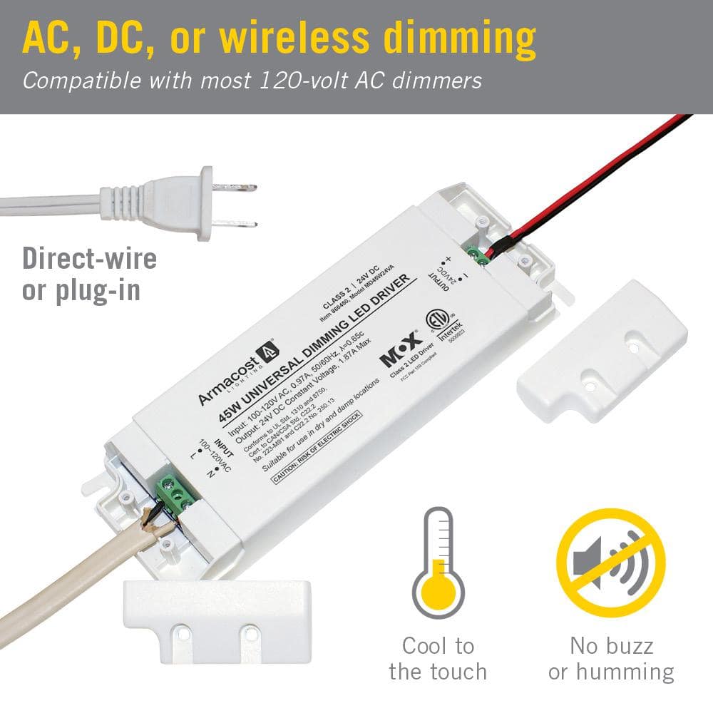 45-Watt White Universal Dimming LED Transformer Driver