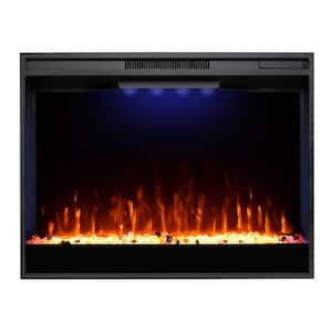 Flame 33 in. Wall-Mounted Automatic Constant Temperature Electric Fireplace Insert