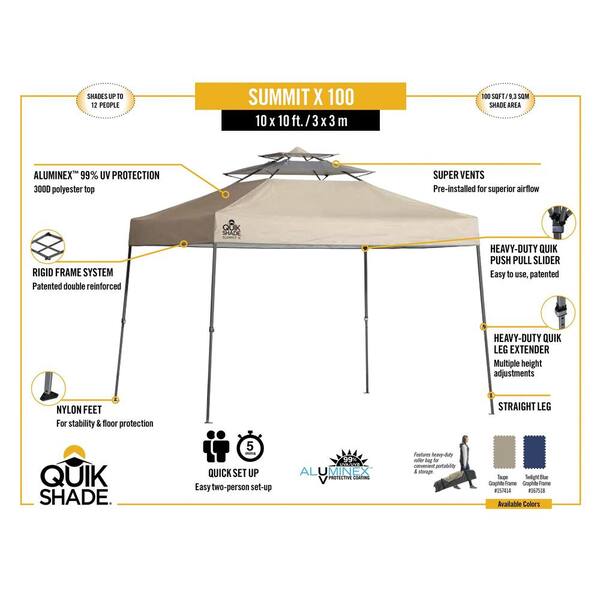 quik shade 12 foot x 12 foot instant canopy