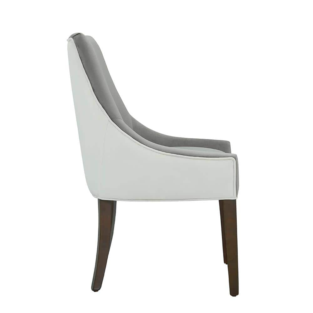 Elegant Transitional Jolie Side Chair with Smoke Gray Upholstery