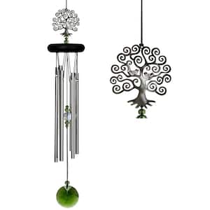 Signature Collection, Crystal Tree of Life Chime, 19 in. Silver Wind Chime WFTE