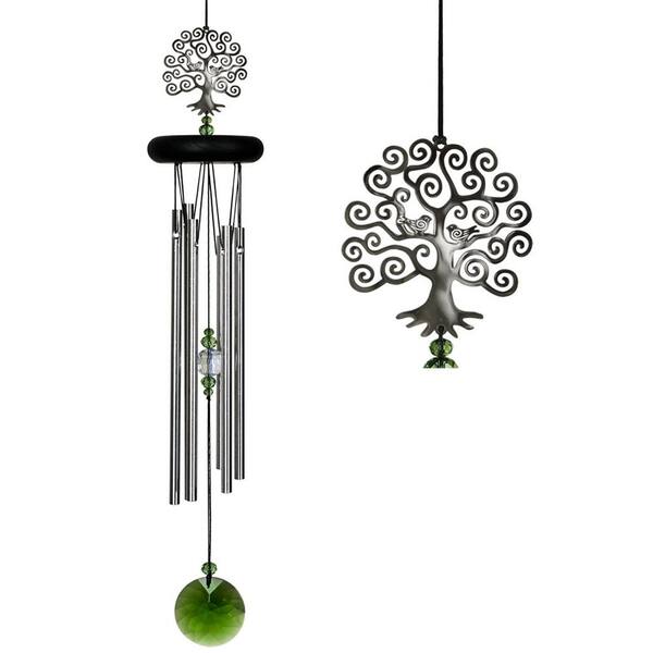 WOODSTOCK CHIMES Signature Collection, Crystal Tree of Life Chime, 19 in. Silver Wind Chime WFTE