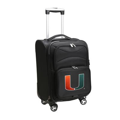 NCAA Miami Black 21 in. Carry-On Softside Spinner Suitcase