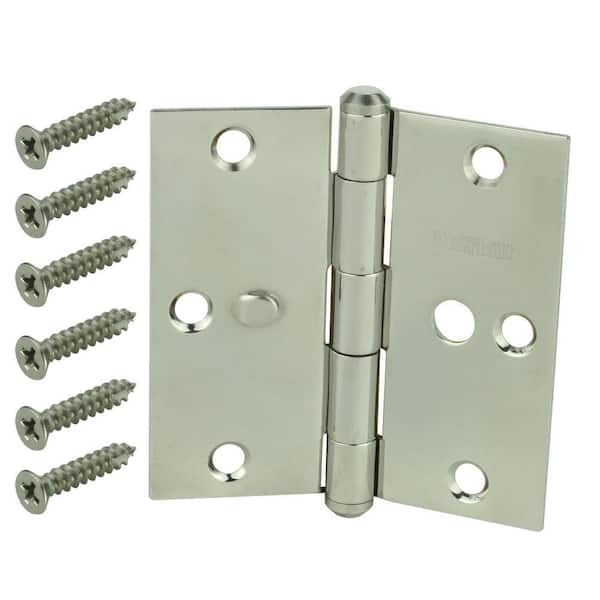 Stainless Steel Door Hinges 4 Pieces of Stainless Steel 4 X 3 Hinged Hardware Door Hinge with 32 Pieces of Screws for Internal External Doors Color : Silver, Size : 4 Pack 