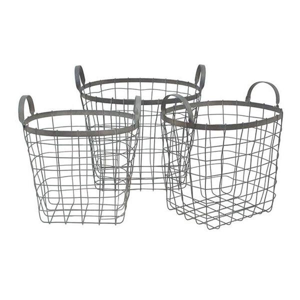 Home Decorators Collection Eli Metal Grey Storage Basket (Set of 3)