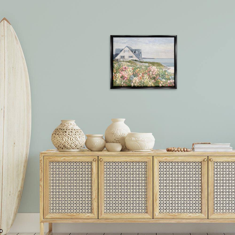 Coastal Cottage Meadow by Amber Sterling Black Floater Frame Nature Graphic Art Print 17 in. x 21 in. price history on PriceWatchPro