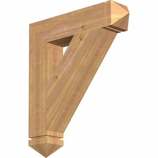 Ekena Millwork 5.5 in. x 32 in. x 28 in. Western Red Cedar Traditional Arts and Crafts Smooth Bracket