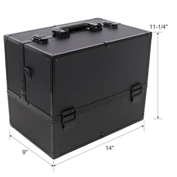 Tatayosi 14 in. Professional Large Makeup Train Case, Lockable