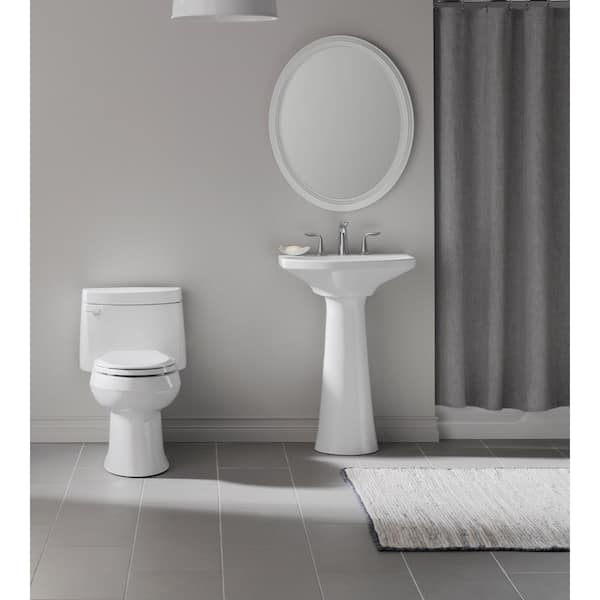KOHLER Cimarron 8 in. Widespread Vitreous China Pedestal Combo Bathroom Sink in White with Overflow Drain