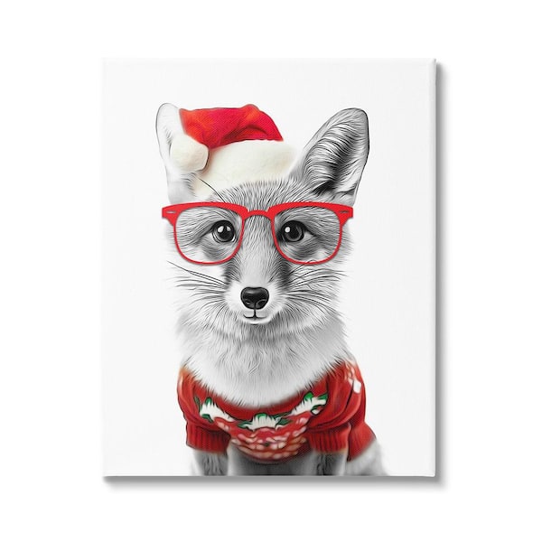 Stupell Industries Fox in Holiday Clothes byAnnalisa Latella 1-Piece Unframed Graphic Print Animal Poster Art Print 20 in. x 16 in.