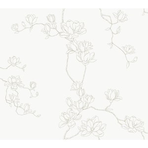 Magnolia Beige Branches Wallpaper