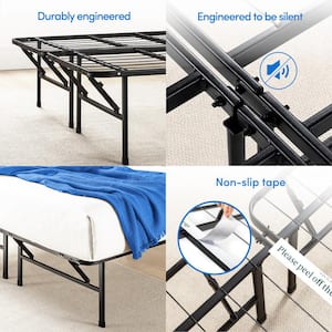 Smart Base Black King Bed Frame with Tool-Free Assembly