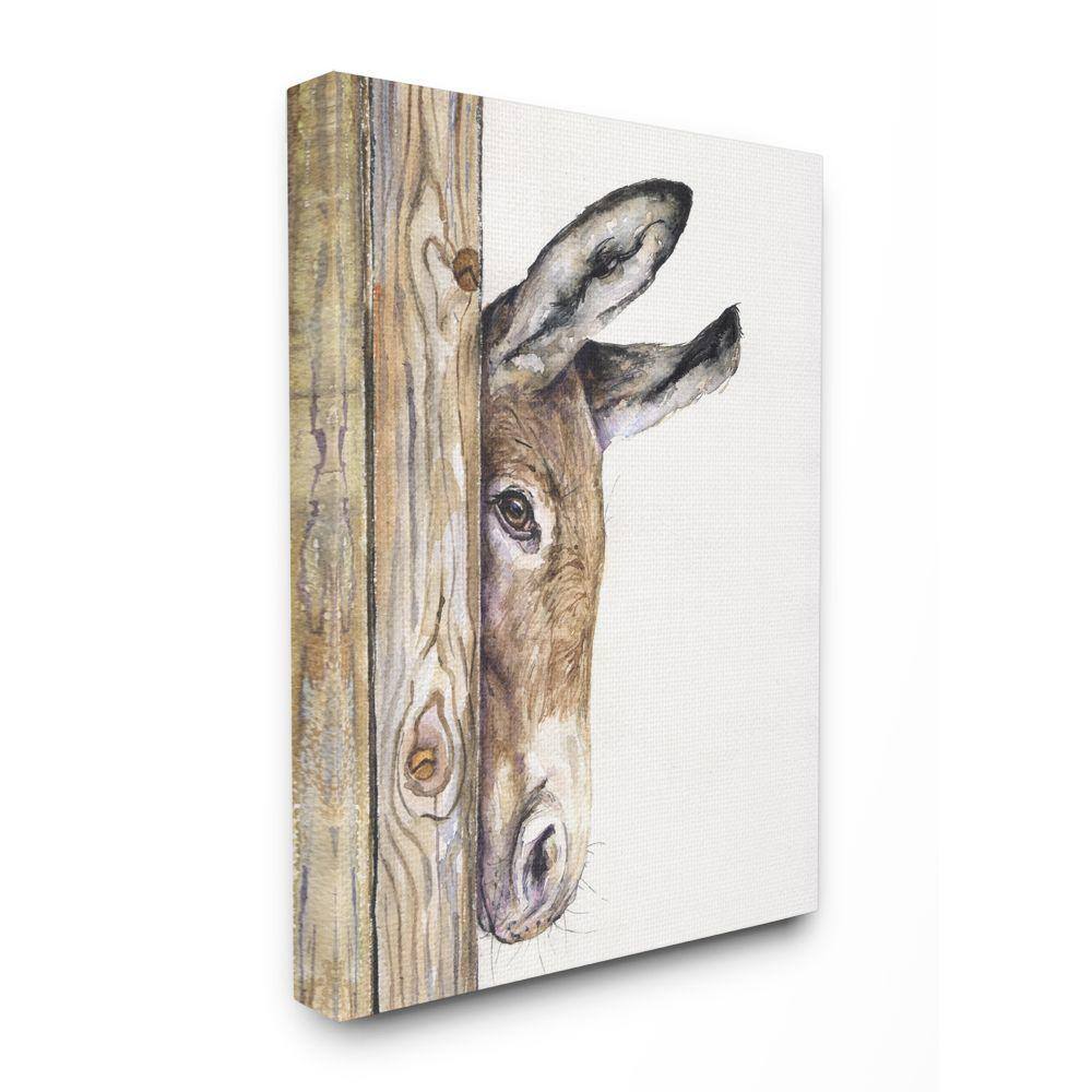 "30 in. x 40 in. ""Cute Baby Donkey Brown"" by George Dyachenko Canvas Wall Art" price history on PriceWatchPro