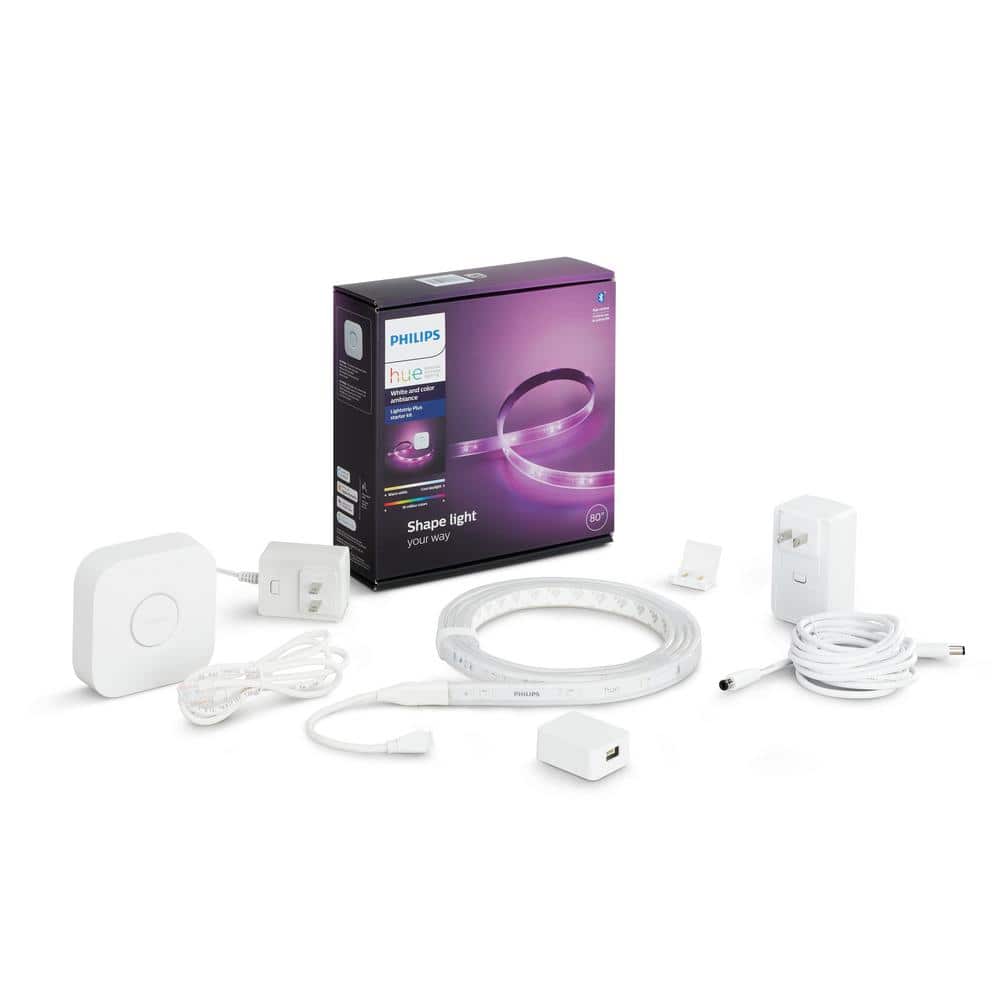 Gehuurd Peru dik Philips Hue White and Color Ambiance 6.6 ft. LED Under Cabinet Light Starter  Kit with Hue Bridge (1-Pack) 555342 - The Home Depot