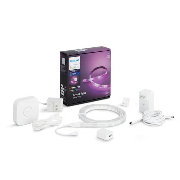 Philips:Philips Hue 6.6 LED Smart Color Changing Lightstrip Kit and Hue Bridge (1-Pack) 555342 - The Home Depot