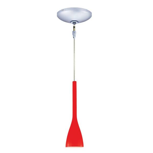 Unbranded Low Voltage Quick Adapt 4-1/4 in. x 114-1/2 in. Red Pendant and Chrome Canopy Kit