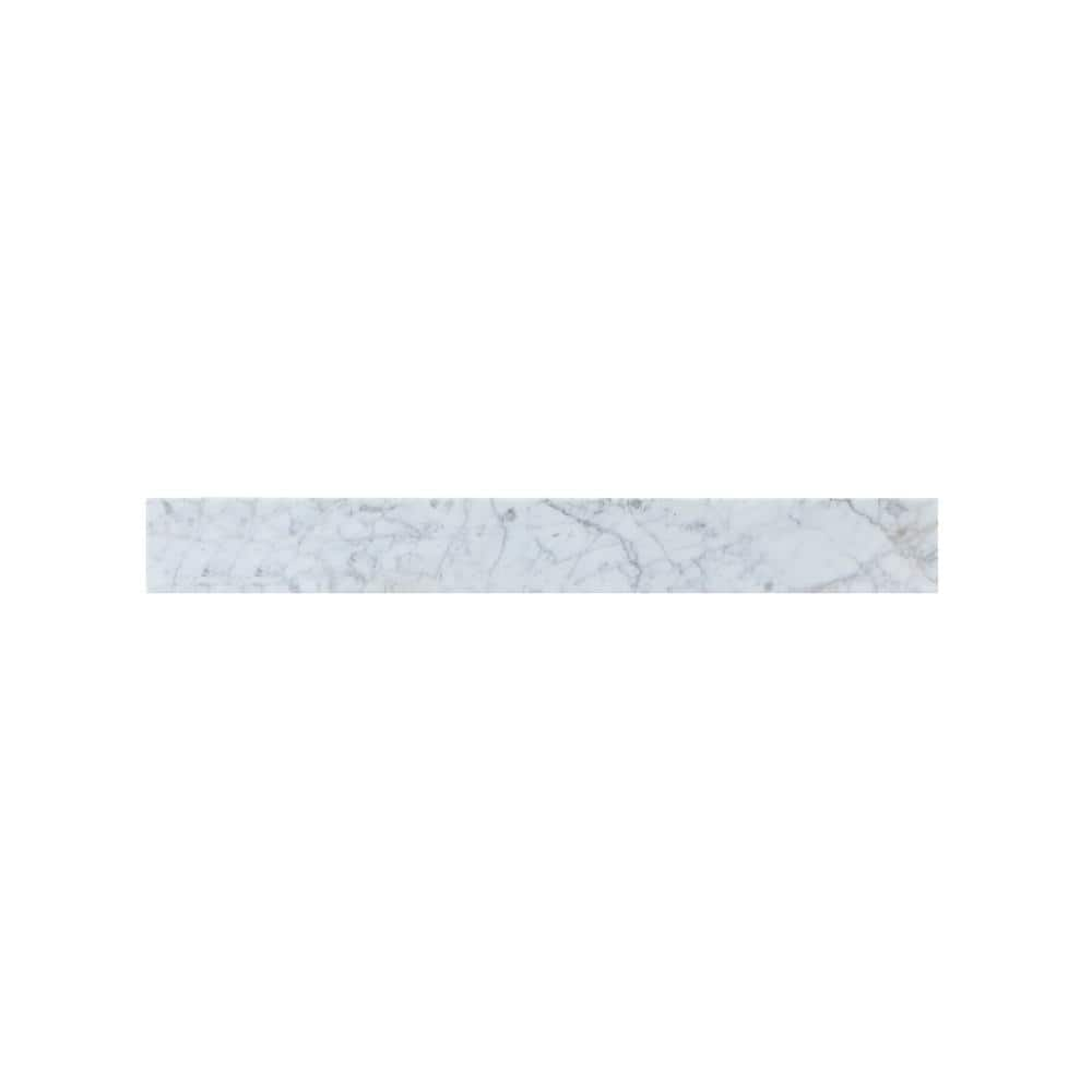 Timeless Home 32 in. W Marble Vanity Backsplash in Carrara White ...