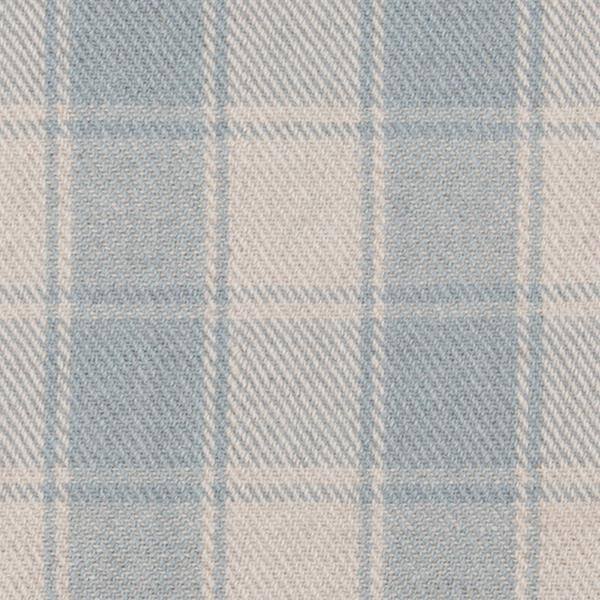 Light Blue and Ivory Handwoven Wool Plaid Area Rug 5' x 8'