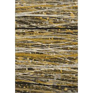 Mayfield Premium Machine Washable Abstract AMF2126 Brown 9 ft. x 12 ft. Area Rug