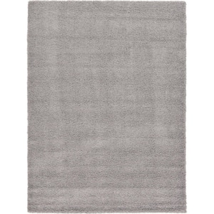 Solid Shag Cloud Gray 8 ft. x 11 ft. Area Rug