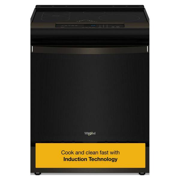 30 in. 4 Elements Slide-In Induction Range in Black Stainless with No Preheat Air Fry