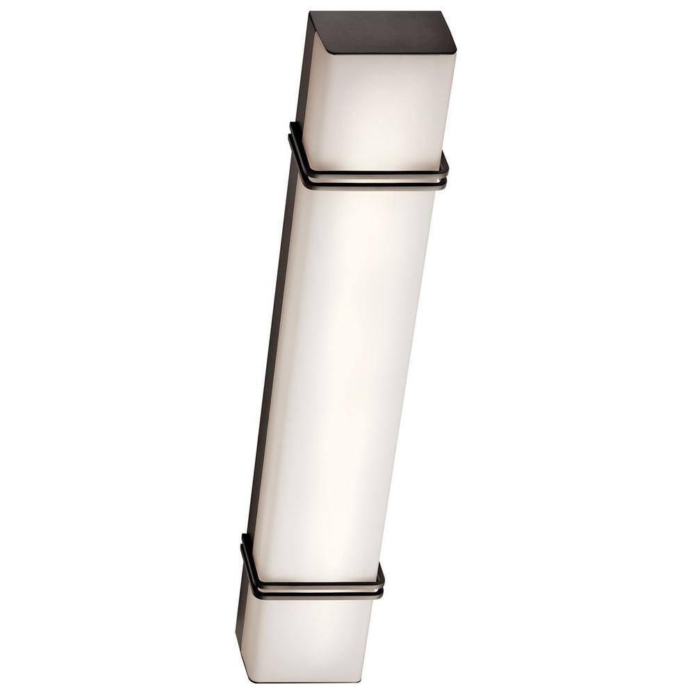 Distressed Bronze 30" LED Linear Vanity Light with White Shade