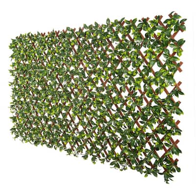 Expandable Pvc Trellis Hedges 36 in. X 72 in. Gardenia Artificial Leaf