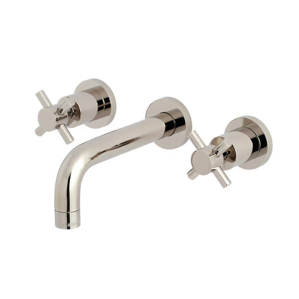 Kingston Brass Concord 2-Handle Wall-Mount Bathroom Faucets in Polished Nickel