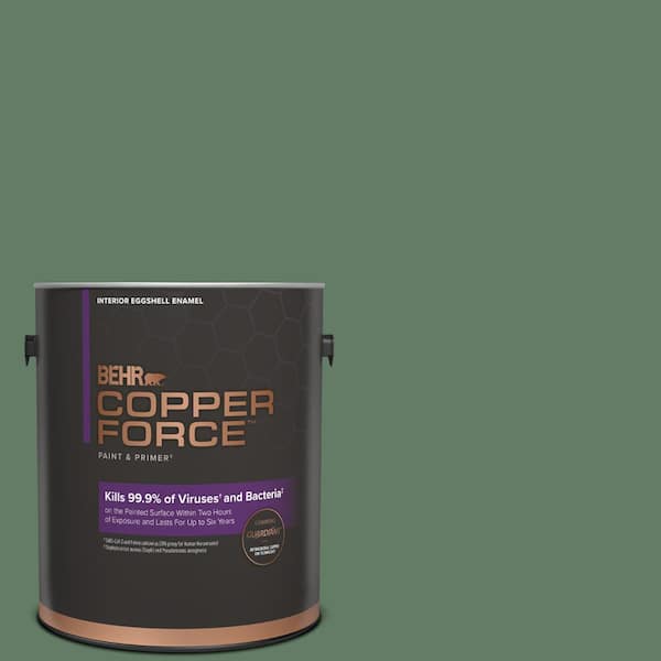 COPPER FORCE 1 gal. #S410-6 Greener Pastures Eggshell Enamel Virucidal and Antibacterial Interior Paint & Primer