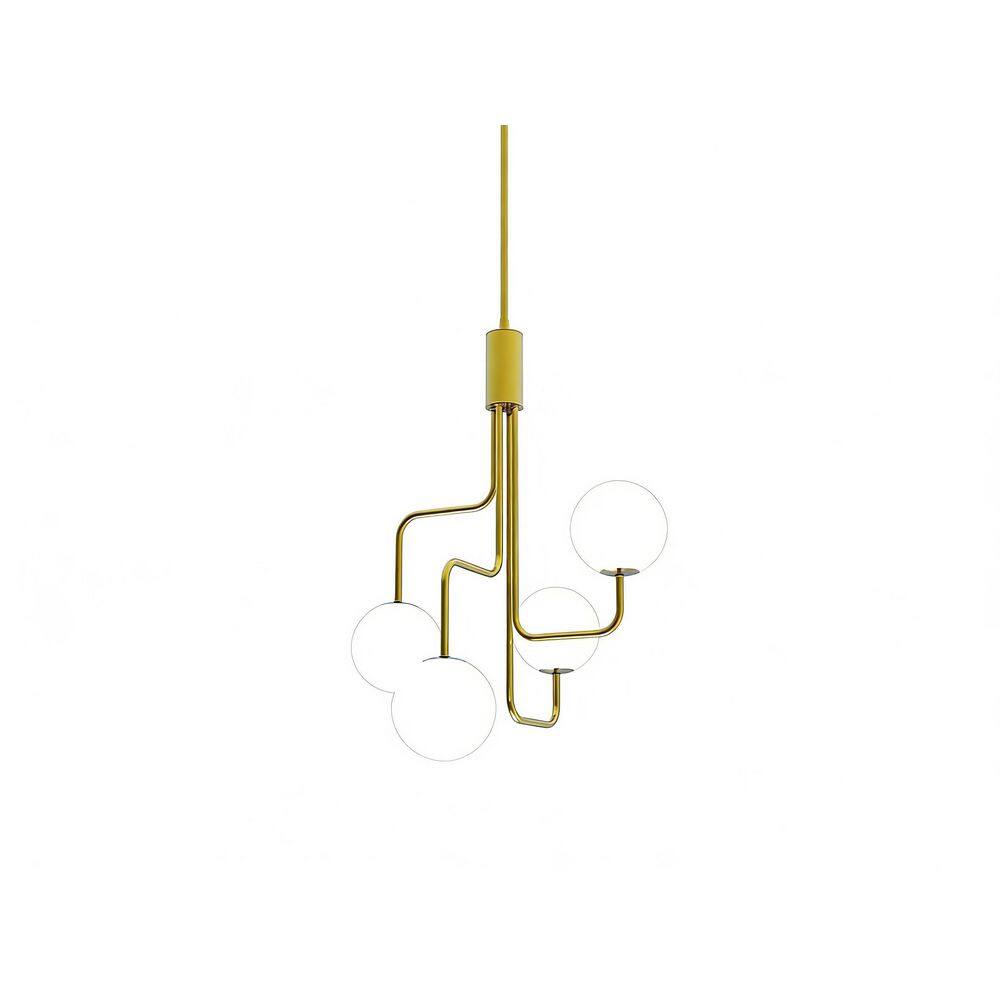Luce 18.5 in. 4-Light Modern Vintage Brass Irregular Chandelier Ceiling Hanging Light Fixture for Foyer Dining Room price history on PriceWatchPro
