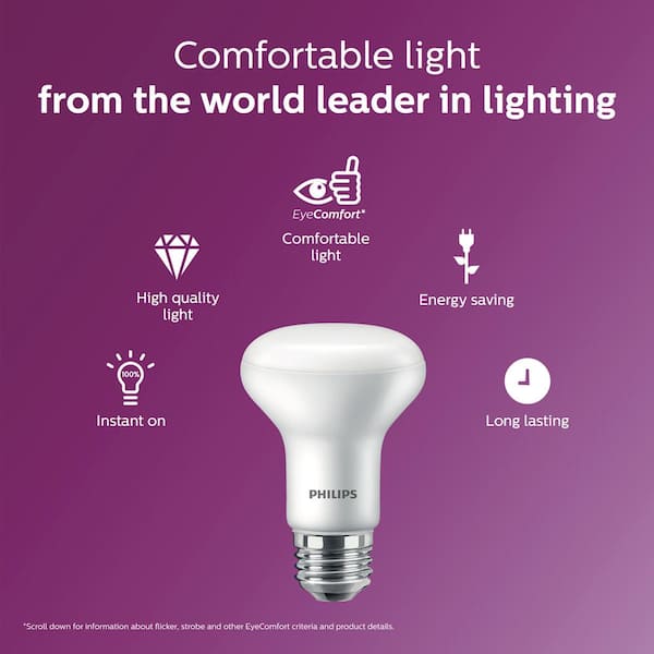 Philips 45-Watt Equivalent R20 Dimmable LED Energy Star Light Bulb Soft White with Warm Glow Light Effect (2-Pack)