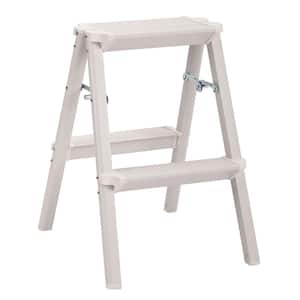 2 ft. 2-Step Silver Compact Steel Step Ladder 8 ft. Reach