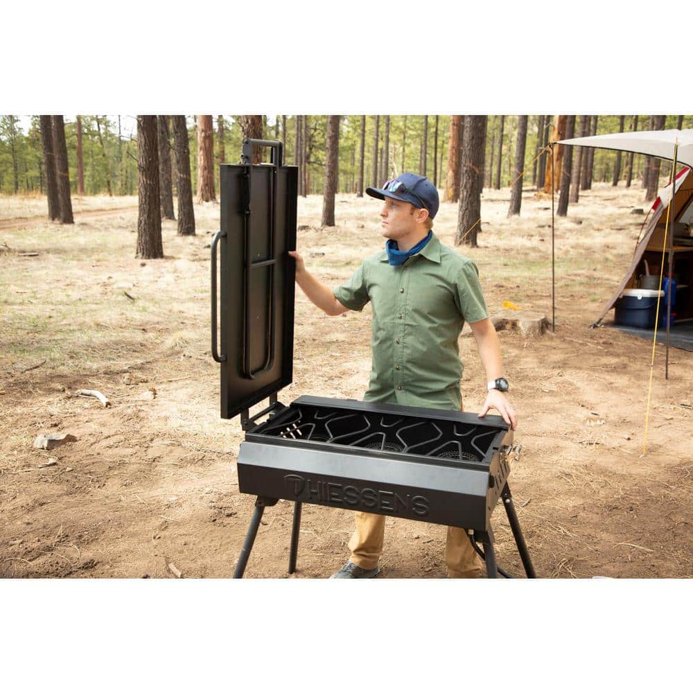 Thiessens Black 3-Burner Liquid Propane Gas Grill with Folding Side Shelf