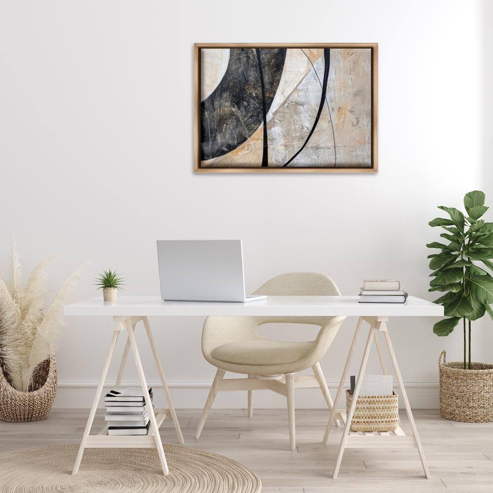 Arched Urban Abstract by LSR Creative Studio Brown Floater Frame Abstract Graphic Art Print 21 in. x 31 in. price history on PriceWatchPro