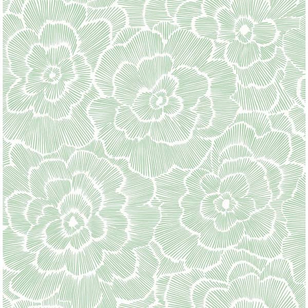NuWallpaper Green Saraya Peel and Stick Wallpaper Sample