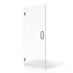 Ravello 28 in. W x 75 in. H Frameless Single Swing Pivot Shower Door Clear Tempered Glass 3/8 in. Thick Stain Resistant