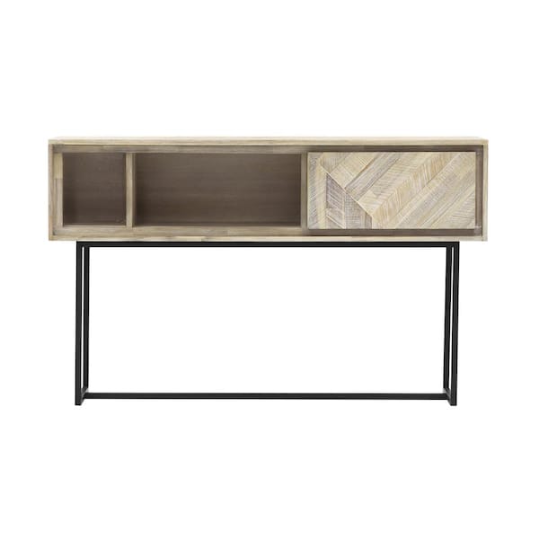 Armen Living Peridot 51 in. L Natural Color 31.5 in. H Rectangular Acacia Console Table