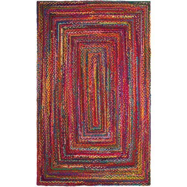 SAFAVIEH Braided Red/Multi 2 ft. x 3 ft. Area Rug BRD210A-2 - The Home Depot