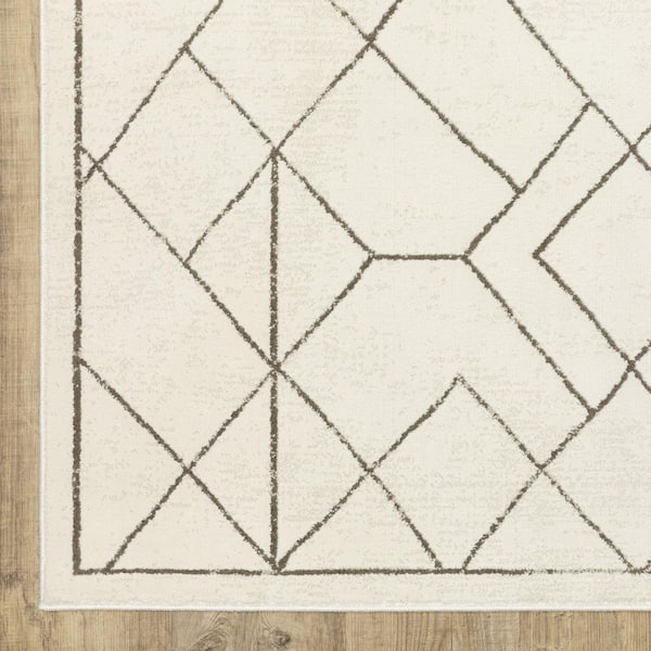 3' X 5' Beige And Brown Tribal Area Rug