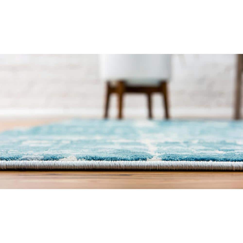 Turquoise Bliss Hand-Knotted Wool & Synthetic 4' x 6' Rug