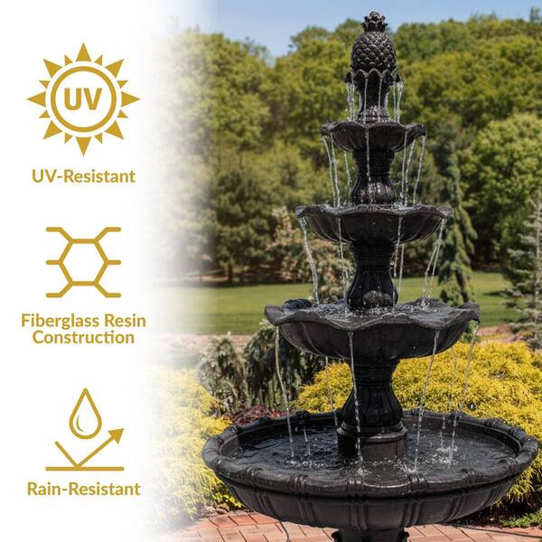 Sunnydaze 4-Tier Electric Powered Grand Courtyard Fountain in