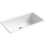 Iron/Tones Drop-In/Undermount Cast Iron 33 in. Single Bowl Kitchen Sink in White
