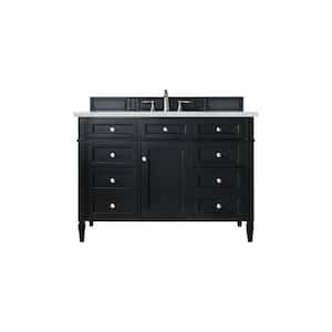 Brittany 48.0 in. W x 23.5 in. D x 34 in. H Bathroom Vanity in Black Onyx with Ethereal Noctis Quartz Top