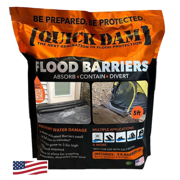 Quick Dam Water Activated 5 ft. Flood Barrier (2-Pack)