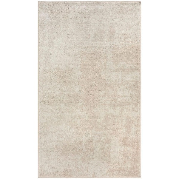 Serenity Home Ivory 2 ft. x 4 ft. Abstract Contemporary Area Rug