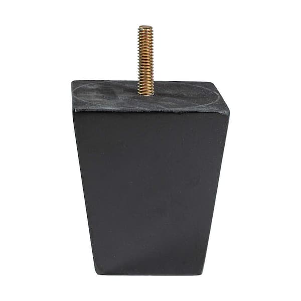 (4-Pack) Mid-Century Stained Espresso 3 in. x 2-3/4 in. Square Solid Wood Replacement Tapered Leg for Furniture