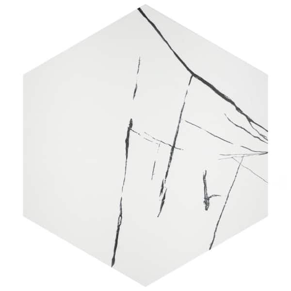 Merola Tile Visium Hex White 9 in. x 10 in. Porcelain Floor and Wall Take Home Tile Sample